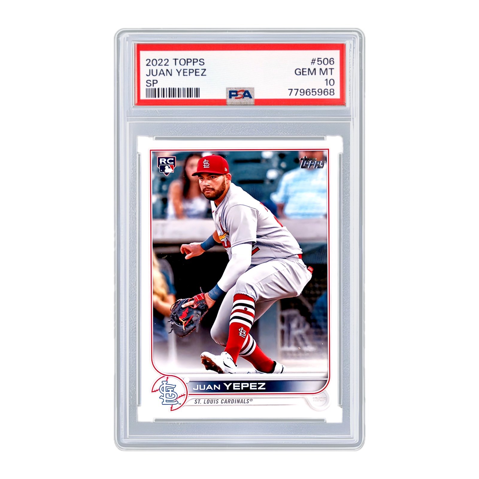 Juan Yepez 2022 Topps #506 RC SP Variation PSA 10 GEM MINT