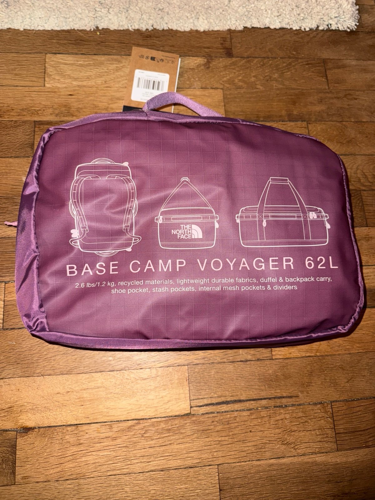 THE NORTH FACE Base Camp VOYAGER Duffel 62L Midnight Mauve New w/tag 155