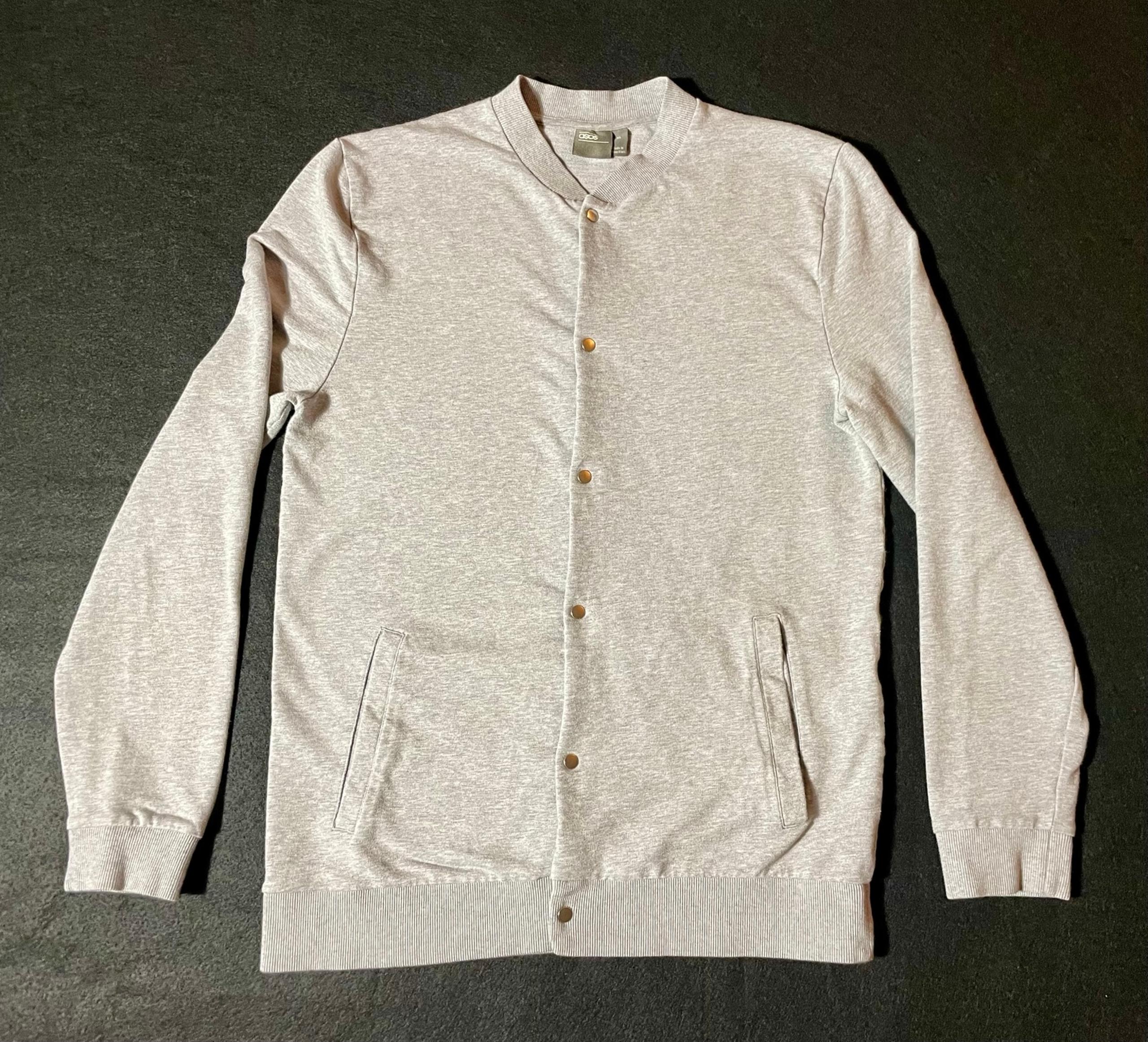 ASOS Women’s Gray Button-Up Sweater Size XL Cotton Blend Long Sleeve Cardigan