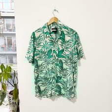 Banana Republic Men's Palm Leaf Print Button Up Slim Fit Top Size XL
