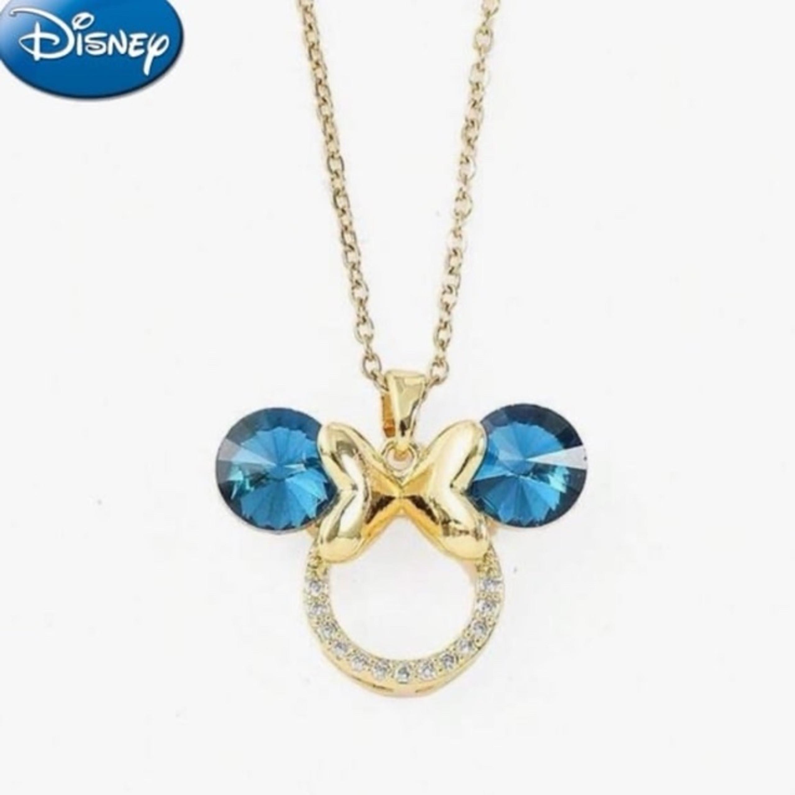 Disney Minnie Mouse Necklace, Blue Turquoise & Rhinestone Minnie Mouse Necklace