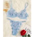 Baby Blue Applique Lace Underwire Thongs Lingerie Set Sexy Sets L1