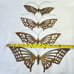 4 x Vintage Korean solid Brass butterfly hanging art decor 8.5 to 14.5