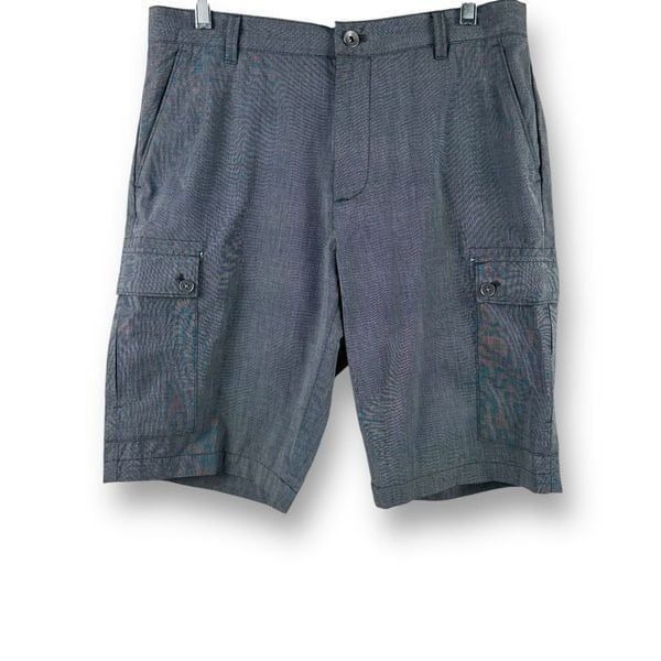 Calvin Klein Men's 32 Casual Cargo Pocket Shorts Gray 100% Cotton Coastal Beachy