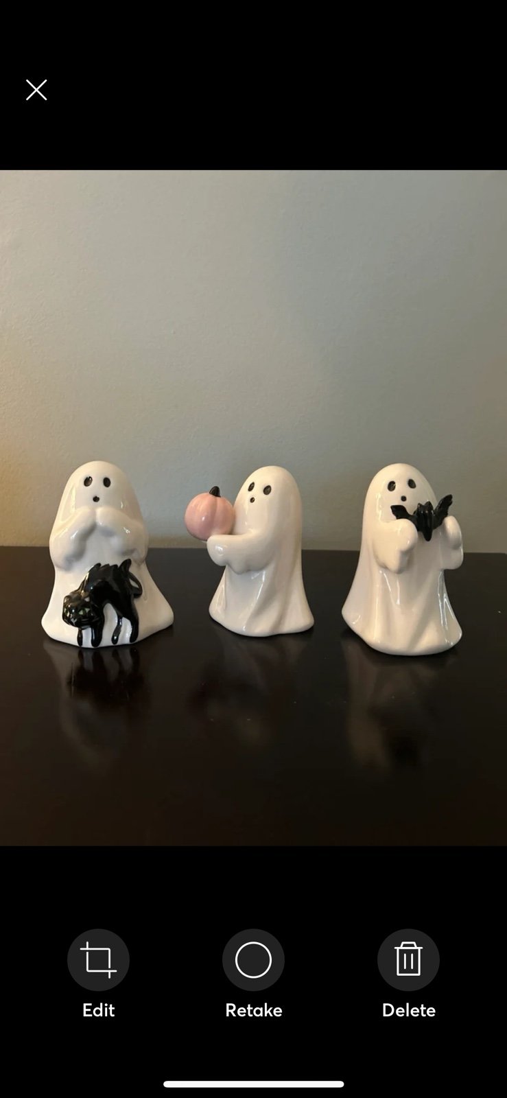 Hyde & Eek Ceramic Ghosts Pink Pumpkin Bat & Black Cat