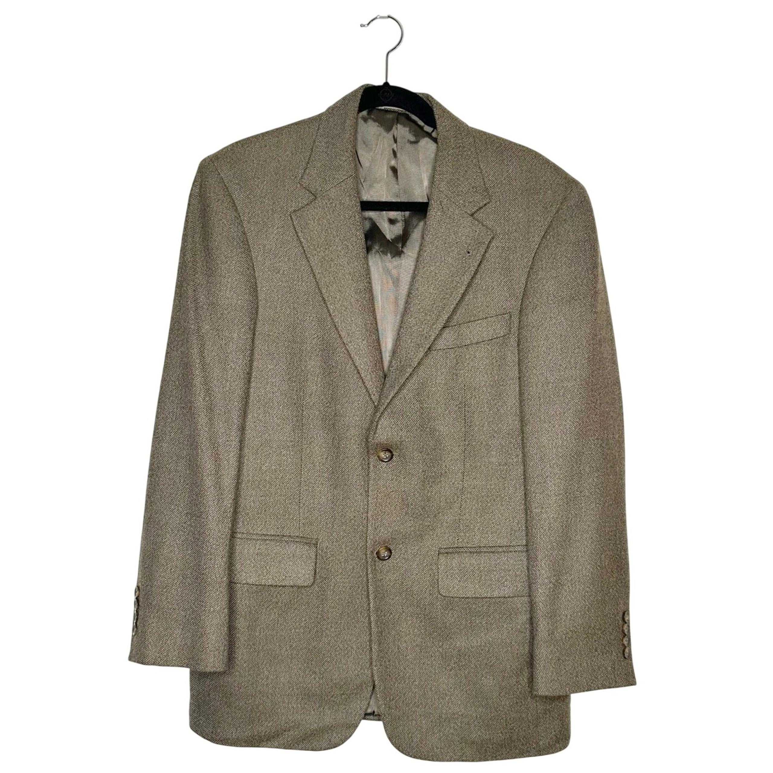 Oscar De La Renta Lambswool Blazer Men's Brown Size 38R