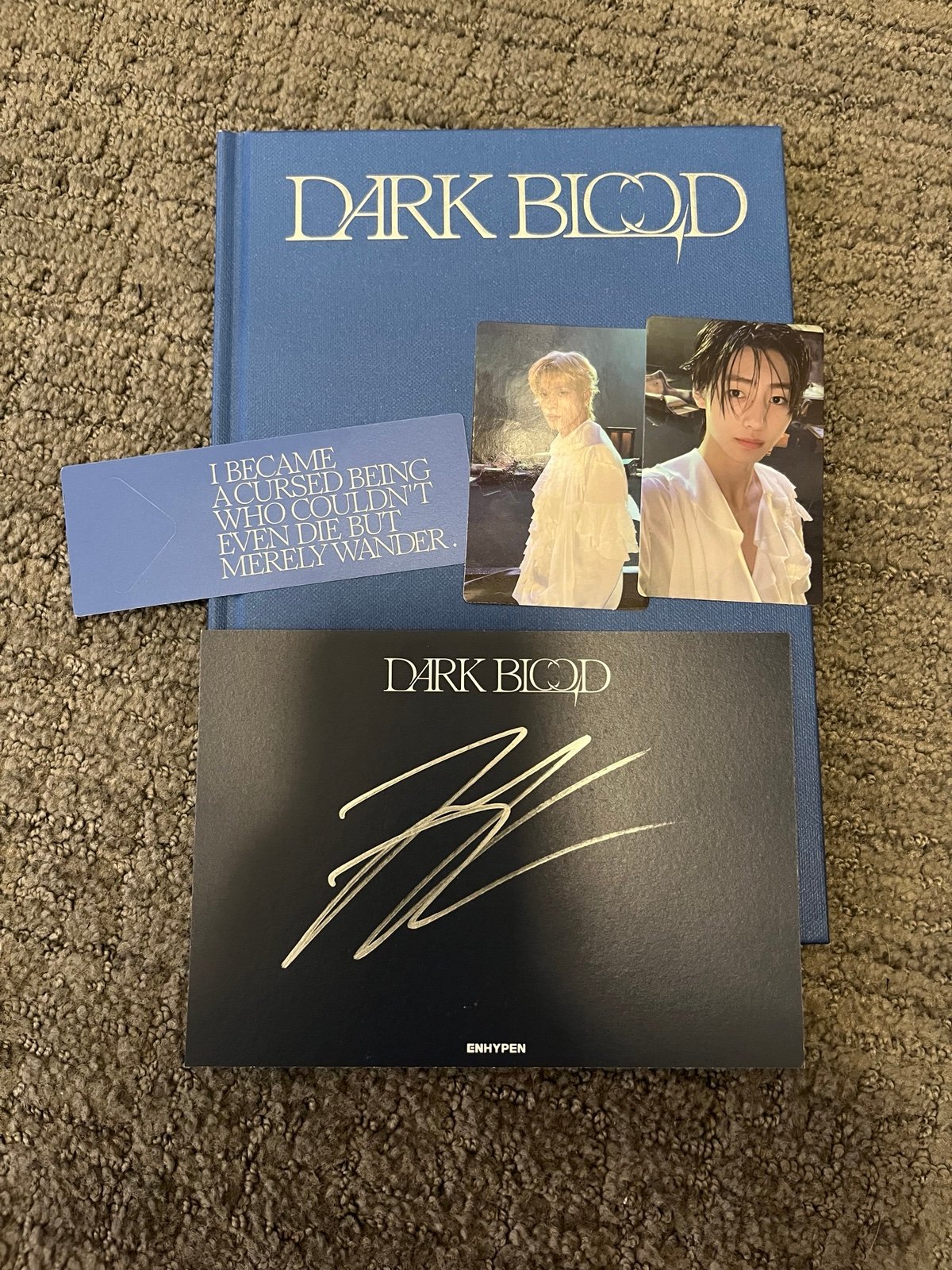 Enhypen Dark Blood (Half Ver.) Jay signed postcard with Jake and Sunghoon pcs