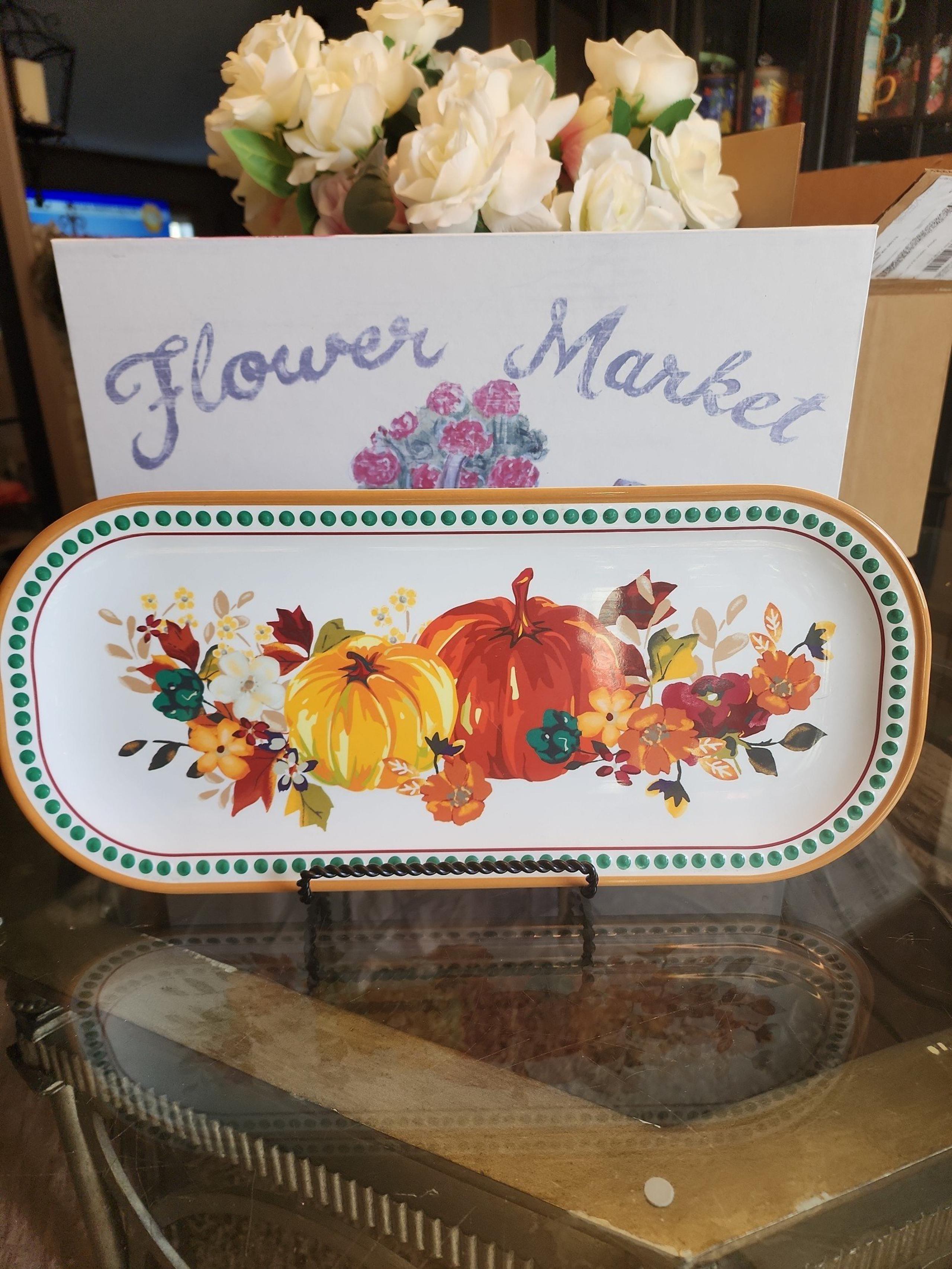 Pioneer Woman 2018 Pumpkin Dot Melamine Oblong Serving Platter Fall Tray HTF