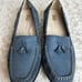 SAS Sz 8 W Shoes tripad comfort Blue Gray Suede Tassel flats loafers