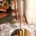 Hollywood Regency Lucite & Brass Torchiere Floor Lamp Vintage 1960s