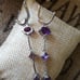 African Amethyst 3 Stone Earrings