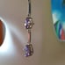 African Amethyst 3 Stone Earrings