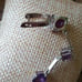 African Amethyst 3 Stone Earrings