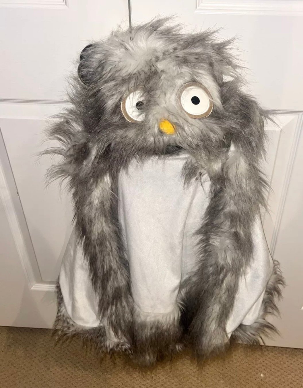 Pottery Barn Girls fur Plush Woodland Owl 2pc costume Sz 7-8 EC