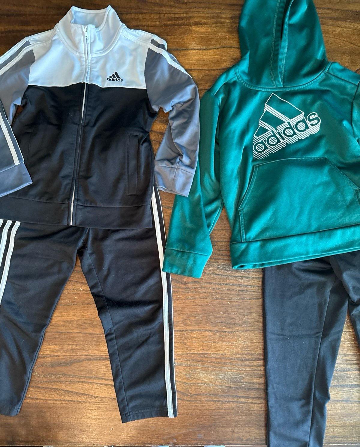 2 Adidas Boys Size 5 Sweatsuit & Hooded Sweatshirt Sets
