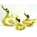 Vtg Hull USA Pottery Duck/Swan Planter Chartreuse Green 1940/60’s 3 Pc Family