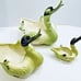Vtg Hull USA Pottery Duck/Swan Planter Chartreuse Green 1940/60’s 3 Pc Family