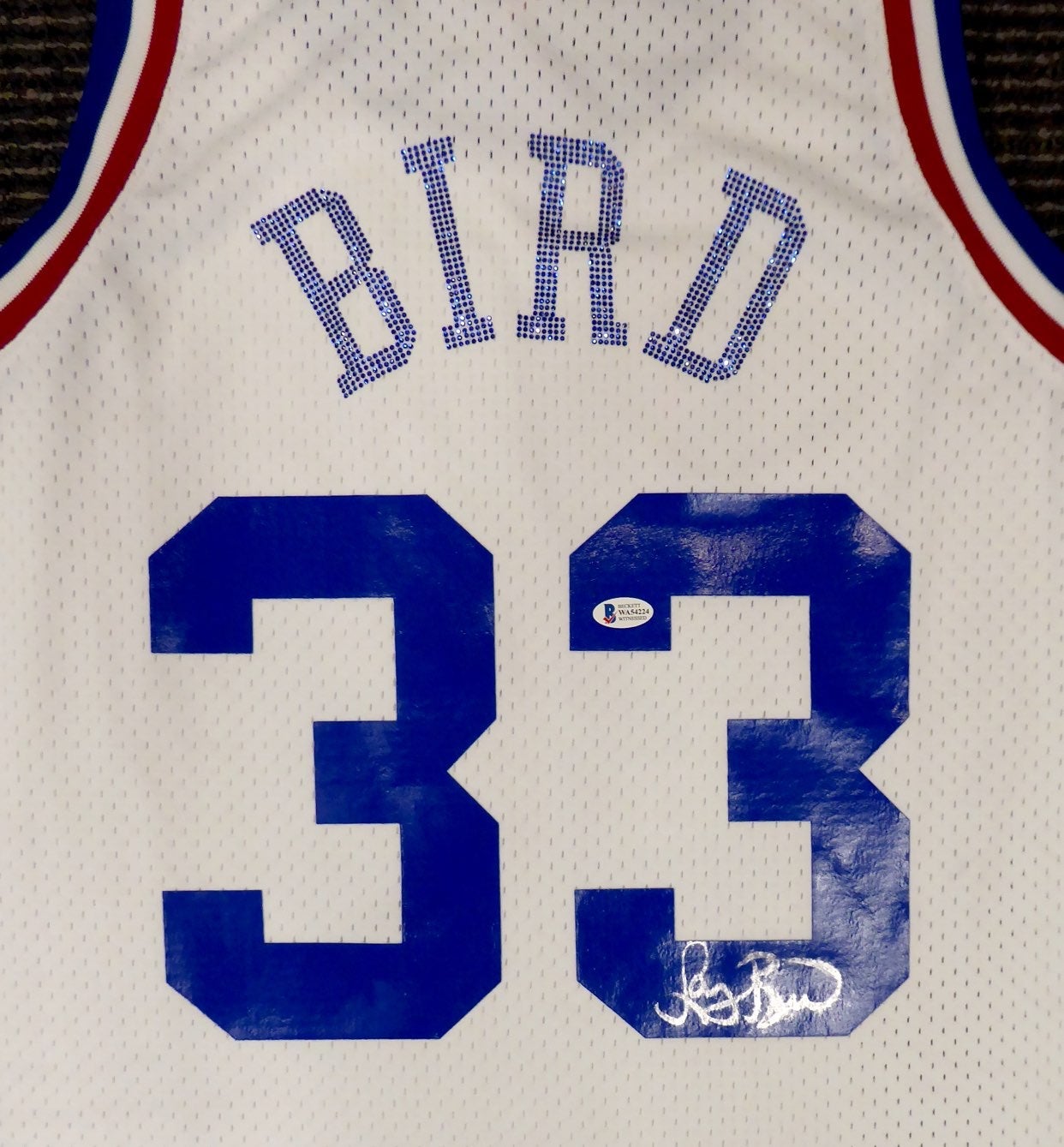 Larry Bird Autographed White Mitchell & Ness 1988 All Star Game Beckett #WA54224