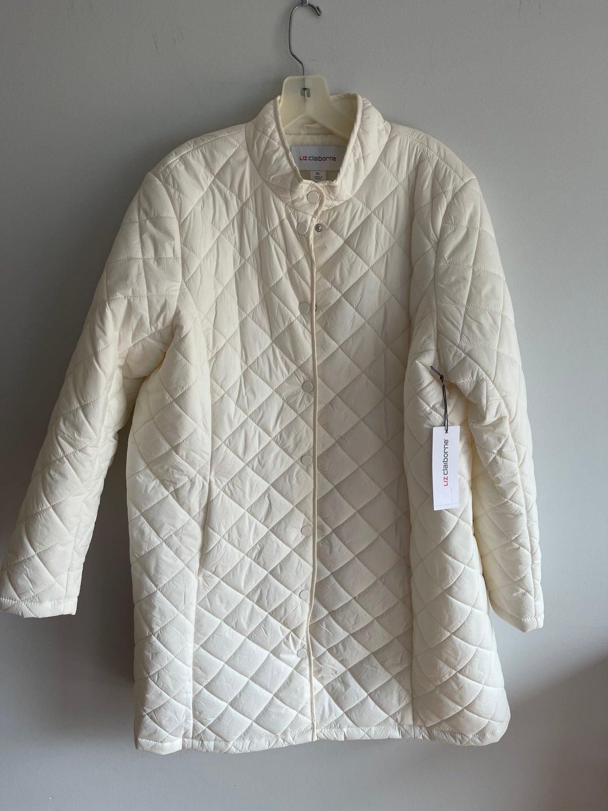 Liz Claiborne White/Cream Quilted Jacket Size XL