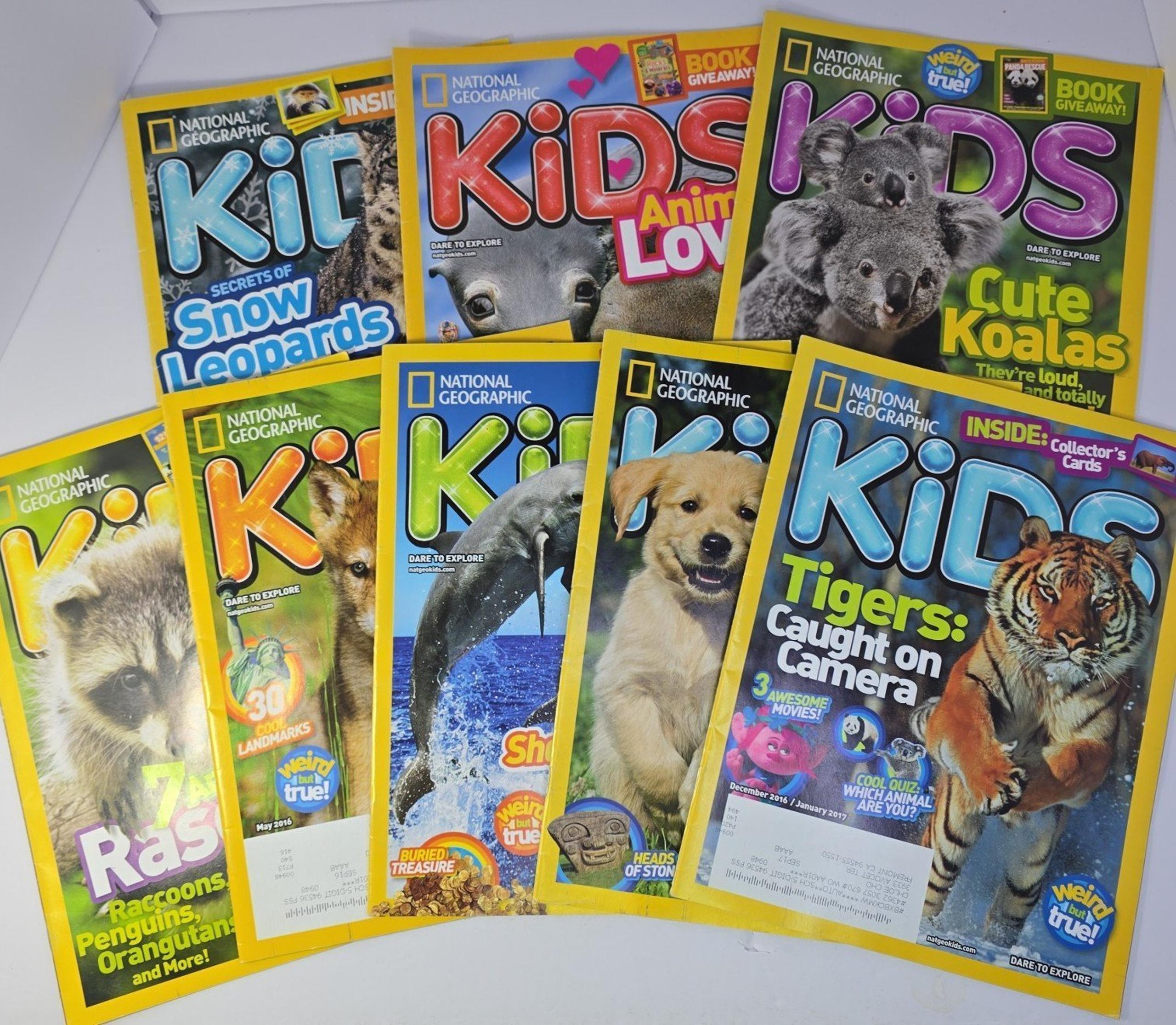 National Geographic Kids - 8 Magazines Lot from 2015-2017 (Bundle #3)