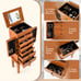 Vintage Jewelry Armoire Cabinet Chest Big Storage Box Organizer w/Drawers&Mirror
