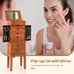 Vintage Jewelry Armoire Cabinet Chest Big Storage Box Organizer w/Drawers&Mirror