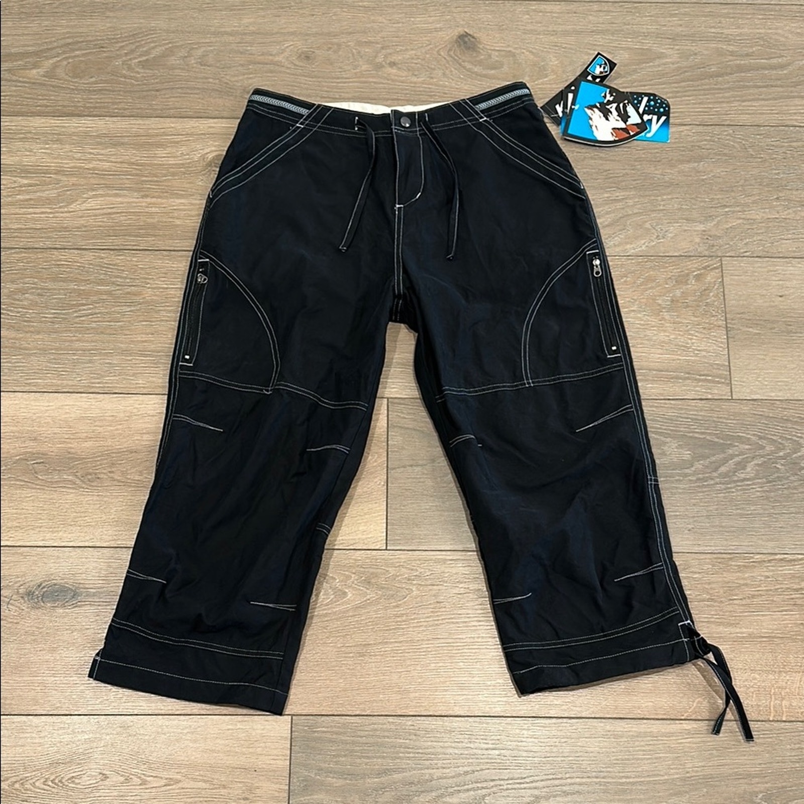 KUHL Black Cabo Capri Cotton Active Outdoor Hiking Cropped Pants Size Medium