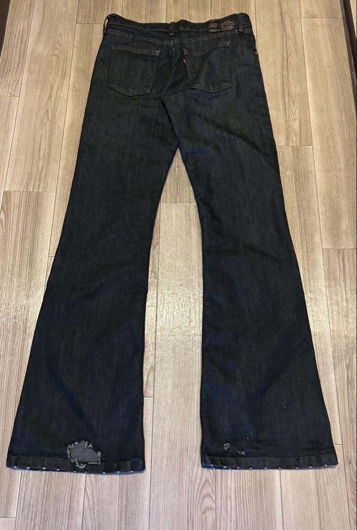 2000s Opium Black Flare Denim Pants