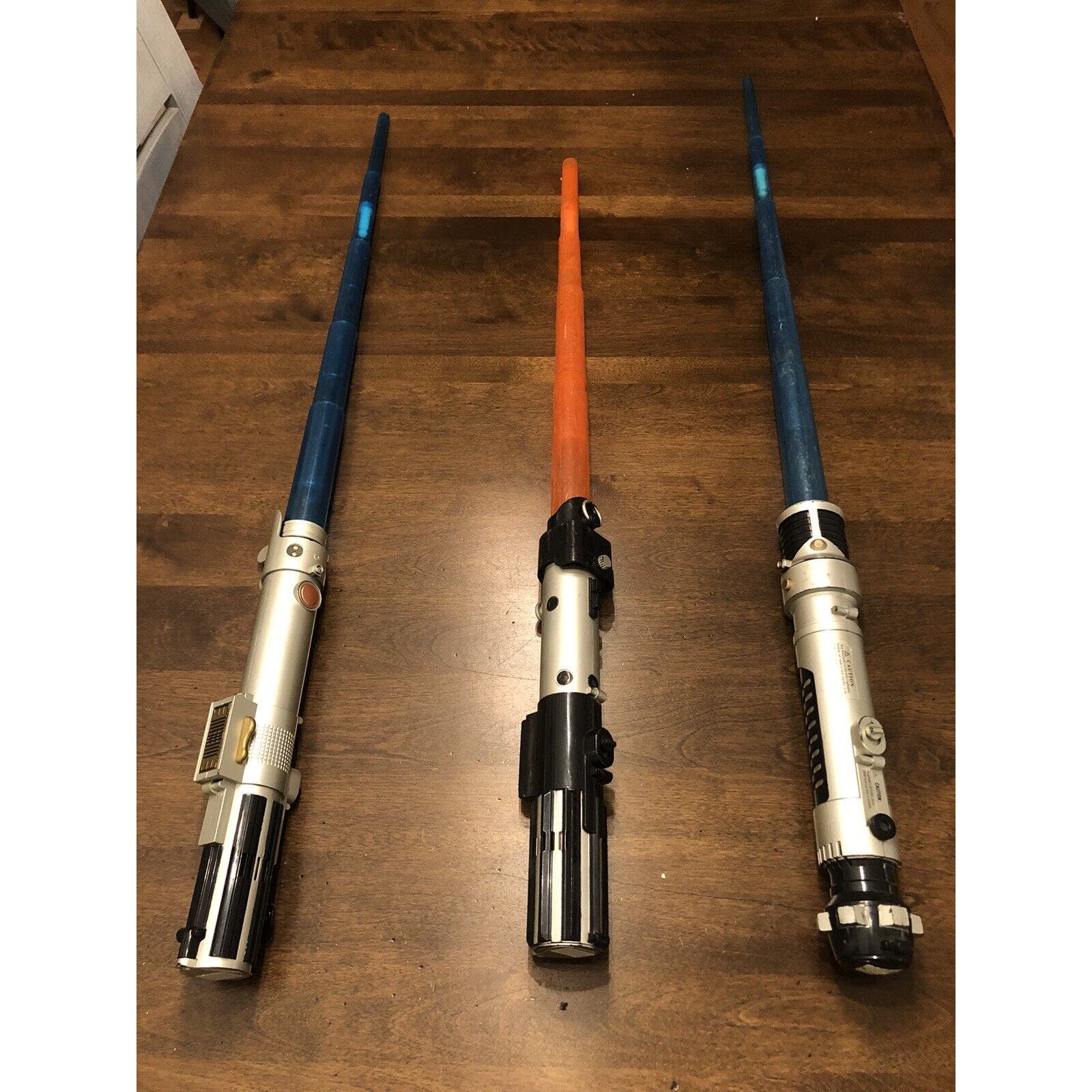 Star Wars blue, blue, red Light Sabers 2006 (Lights/Sounds don't work)