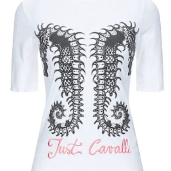 Just Cavali seahorse tee white S