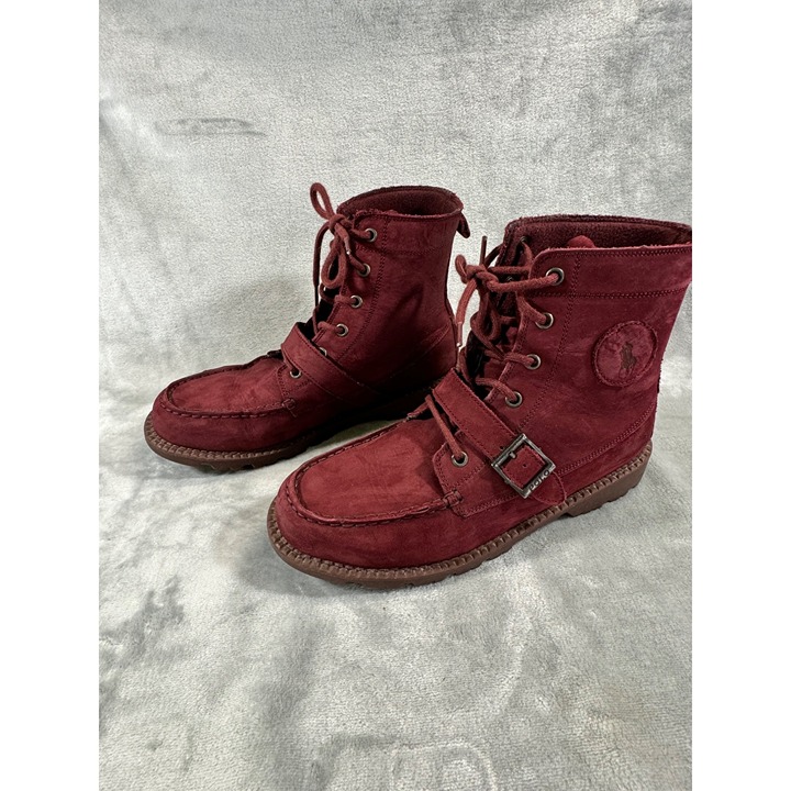 Polo Ralph Lauren boys 7 Burgundy leather ankle boots