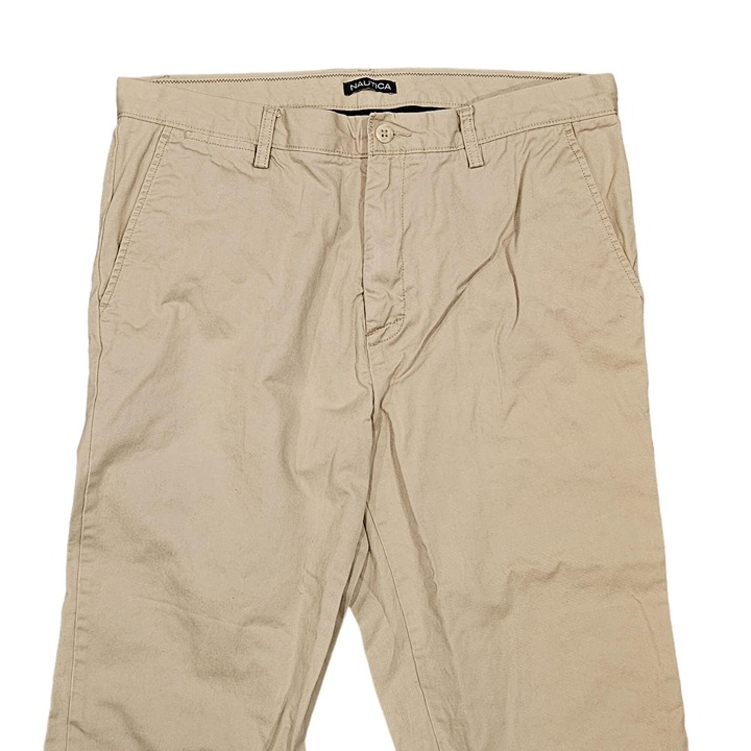 Nautica Beacon Men's Tailored Fit Flat Front Chino Pants Khaki/Tan 36W 34L