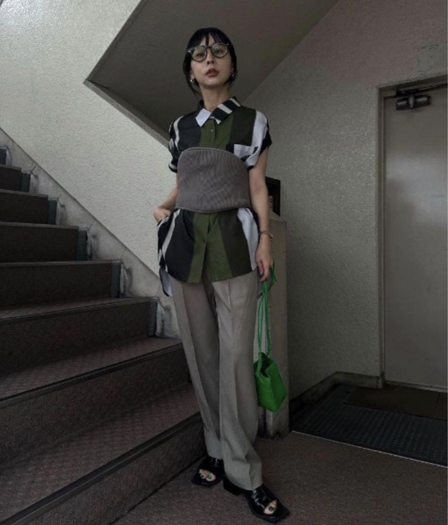 WAVE BUSTIER SET SLACKS PANTS アメリ　AMERI セール】WAVE BUSTIER SET SLACKS PANTS（スラックス）｜Ameri