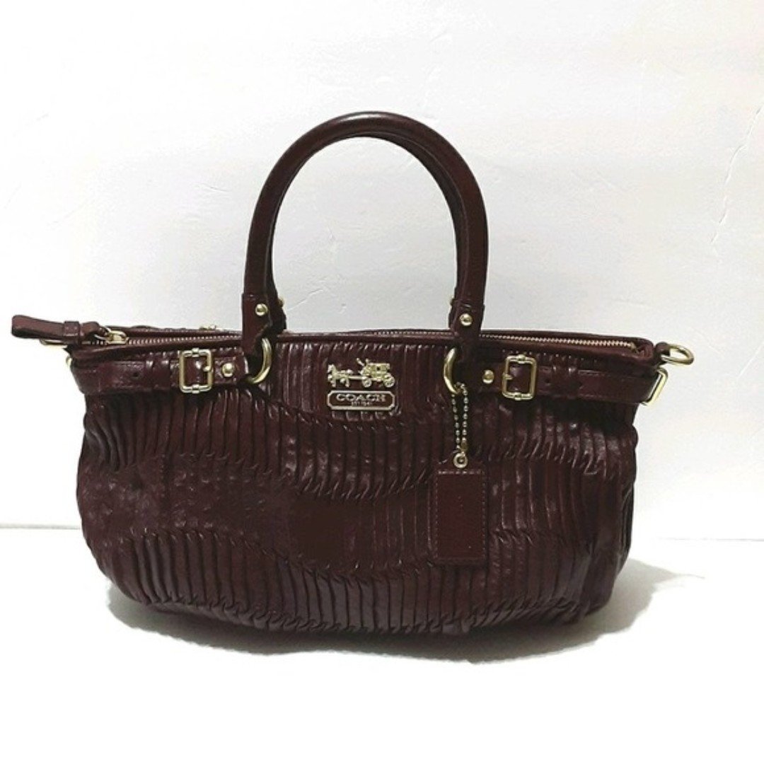 Coach Madison Magenta Sophia F 1182-18620 Pleated Gathered Leather Satchel Purse