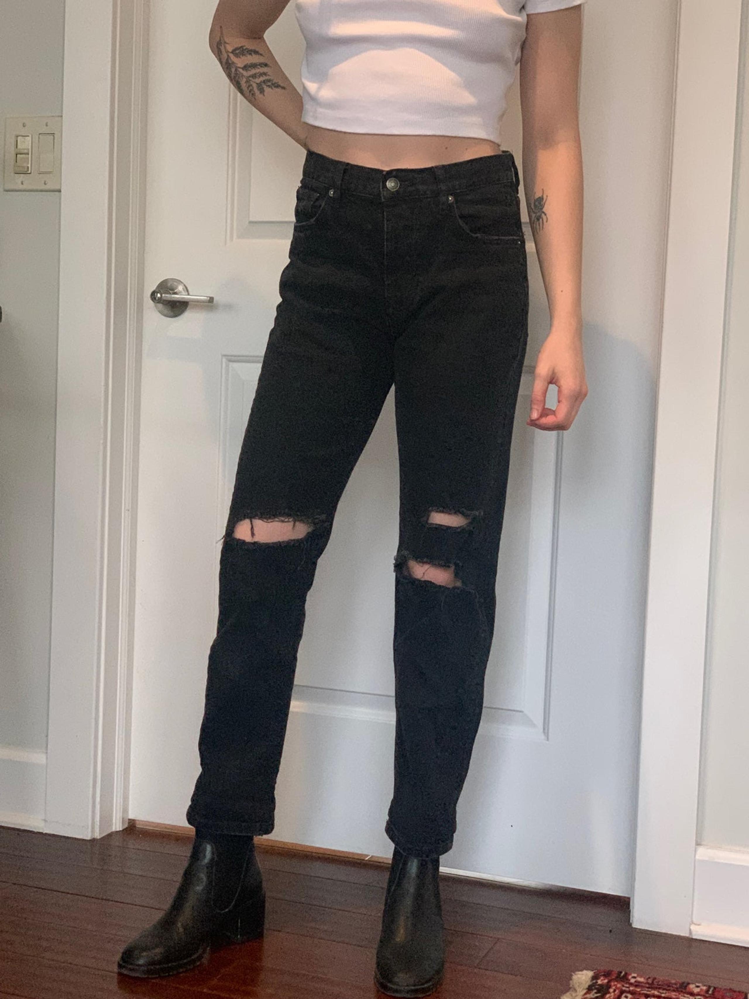 Free People distressed cropped boyfriend jeans