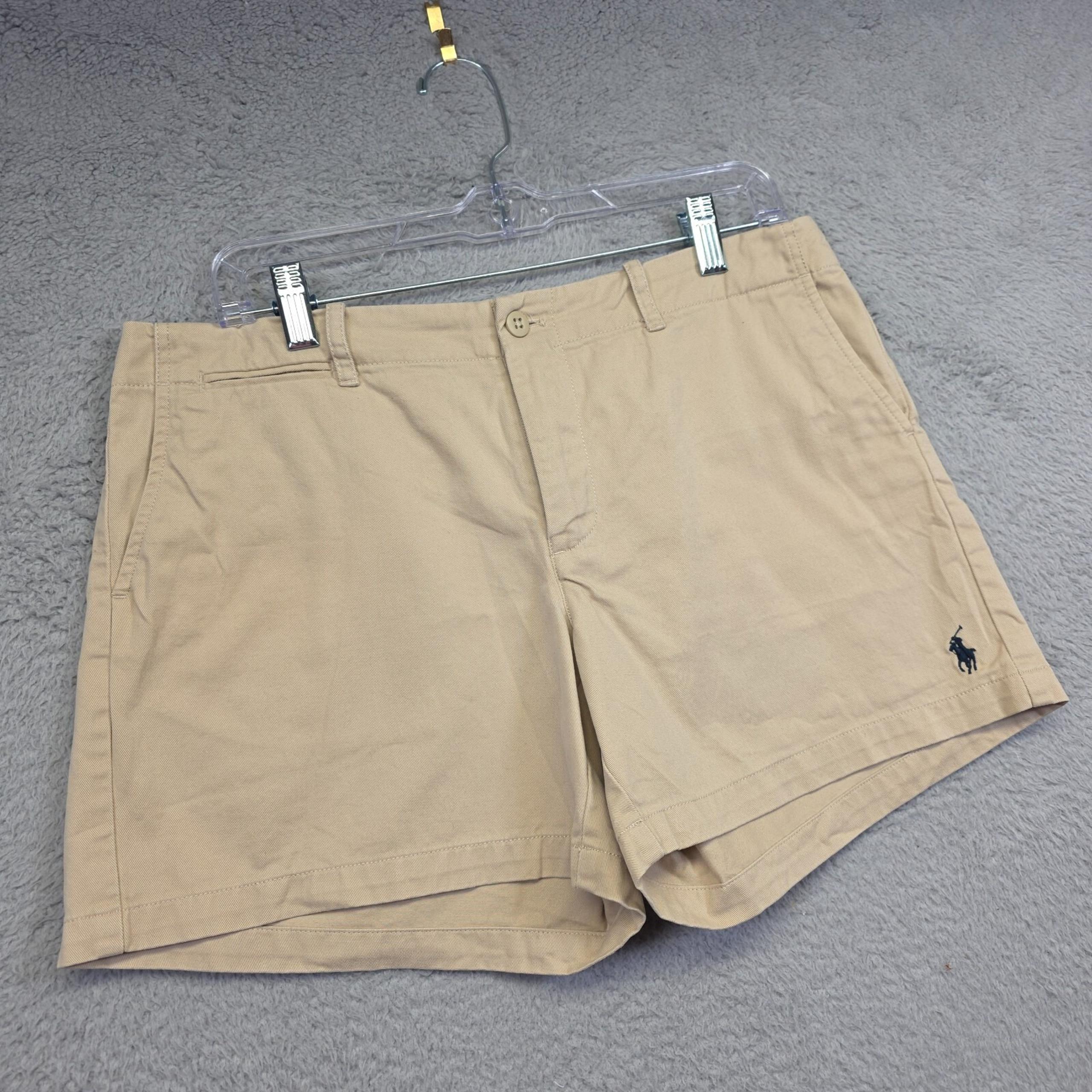 Ralph Lauren Sport Shorts Womens 8 Khaki Mid Rise Chino Classic Sports Preppy