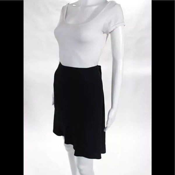 EUC Milly Black Wool High Low Trumpet Skirt 10