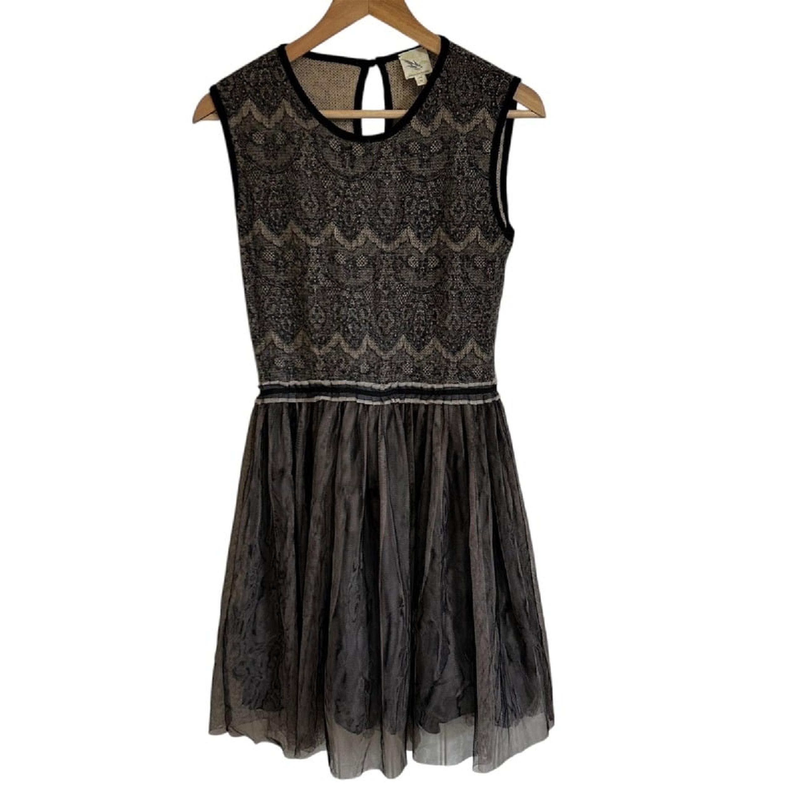 Anthropologie Weston Wear Lace Tulle Dress Sleeveless Party Cocktail  M