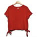 Madewell Texture & Thread Short Sleeve Crew Neck Tie Waist Red Top Size XL