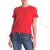 Madewell Texture & Thread Short Sleeve Crew Neck Tie Waist Red Top Size XL