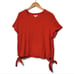 Madewell Texture & Thread Short Sleeve Crew Neck Tie Waist Red Top Size XL