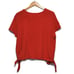 Madewell Texture & Thread Short Sleeve Crew Neck Tie Waist Red Top Size XL