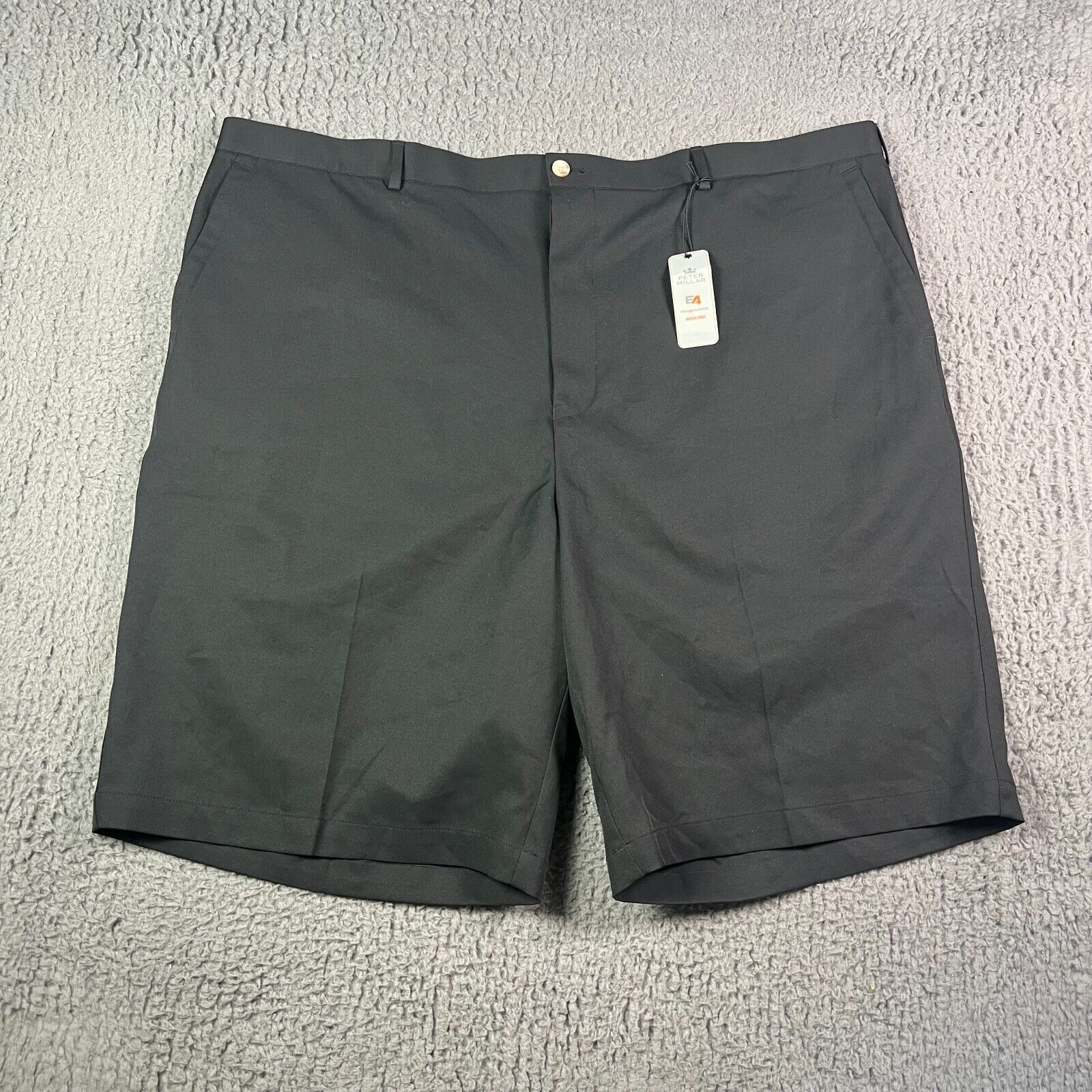 Peter Millar Shorts Mens 44 Black Salem High Drape Performance Golf Chino NEW