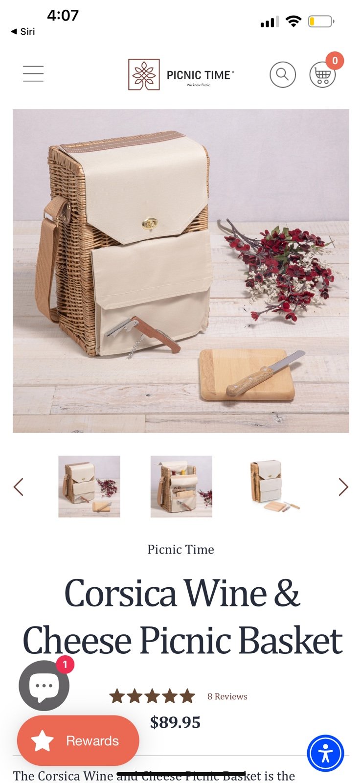 Corsica wine & cheese picnic basket