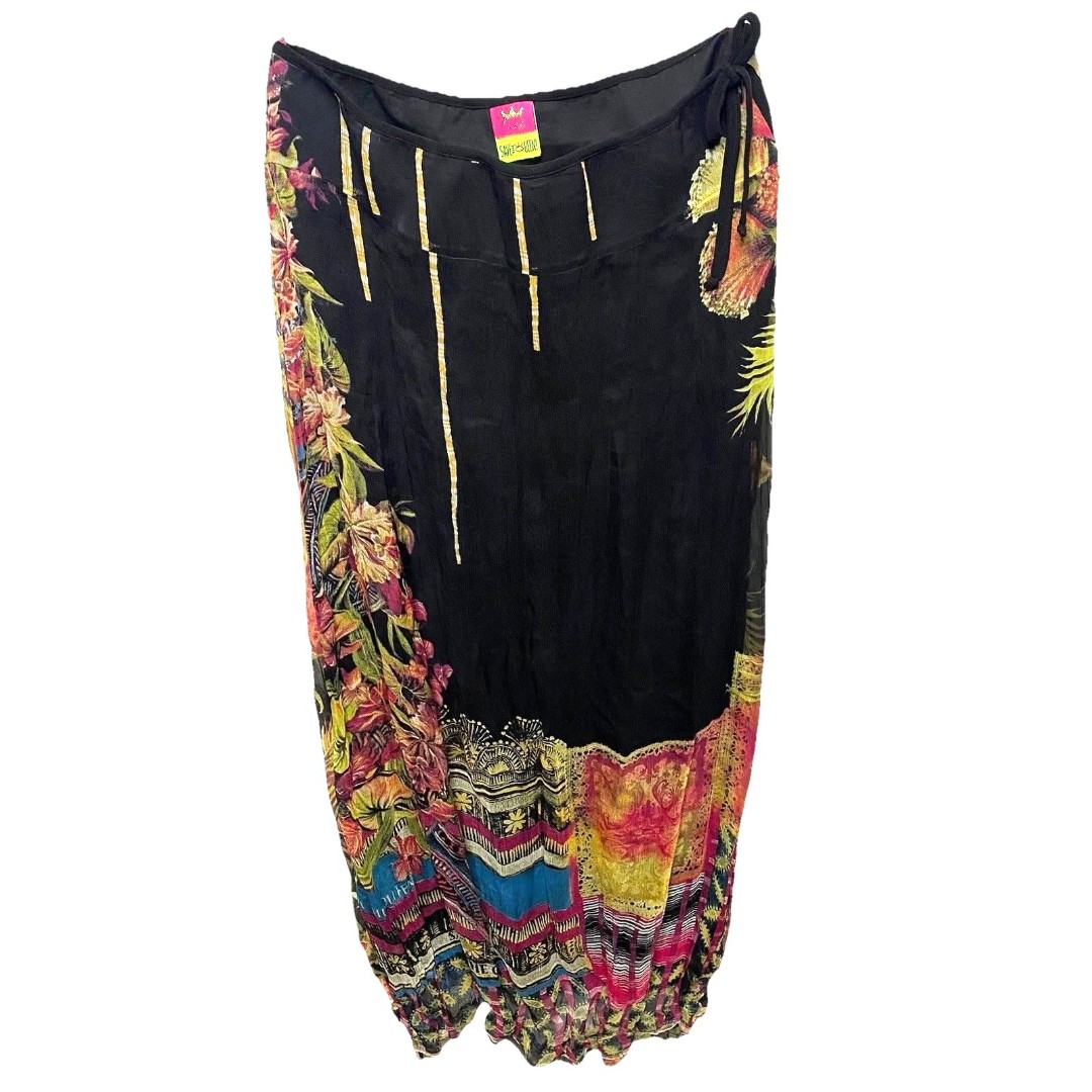 Save The Queen 100% Silk Skirt Womens L Maxi Made in Italy Long Wearable Art Lux