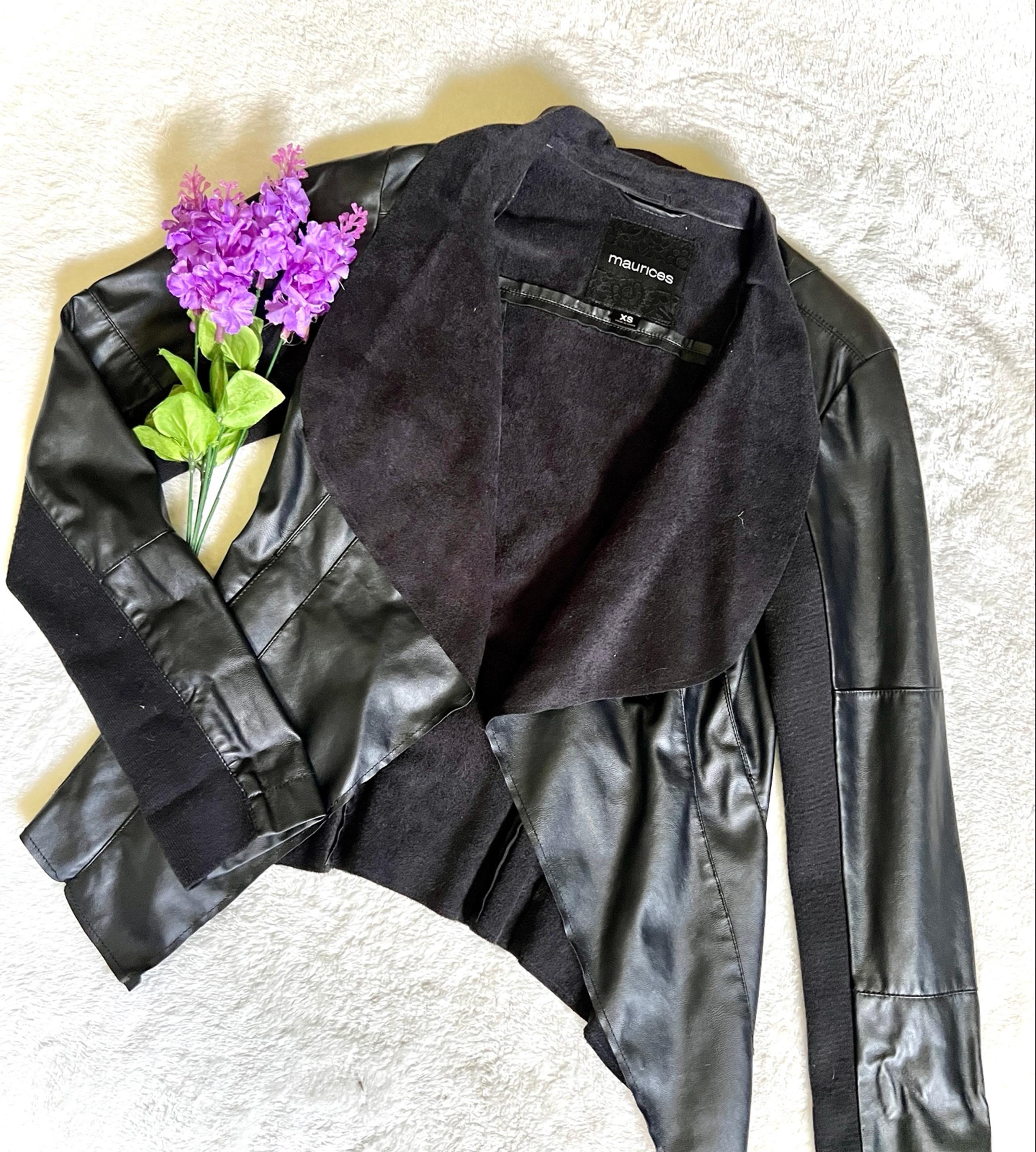 Faux Leather & Suede Moto Blazer - XS - Maurices