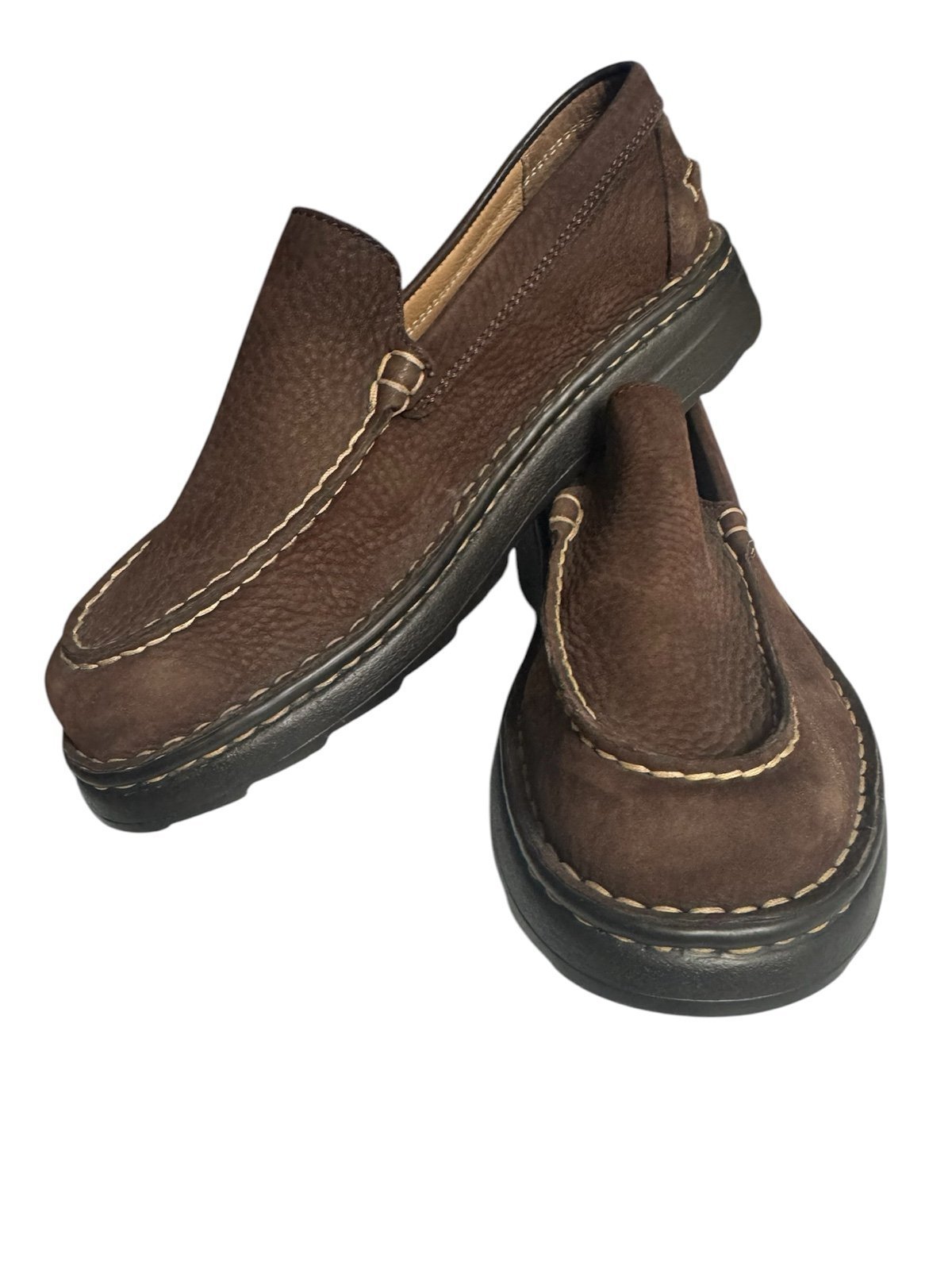 Born Men's Size 9.5 Loafers Brown Leather Casual Comfort Slip On B6365