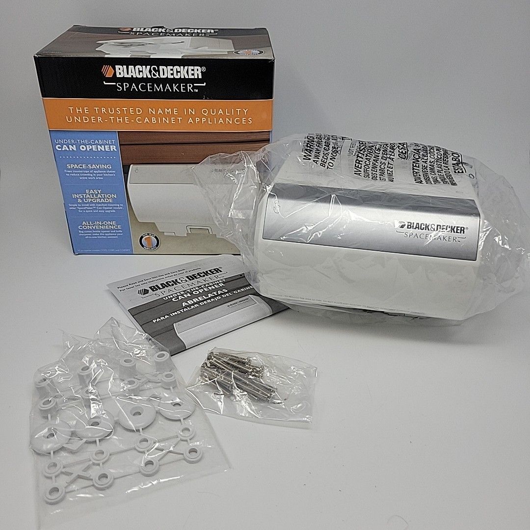SPACEMAKER Under Cabinet Can Opener CO100WM Knife Sharpener Black Decker RV VAN