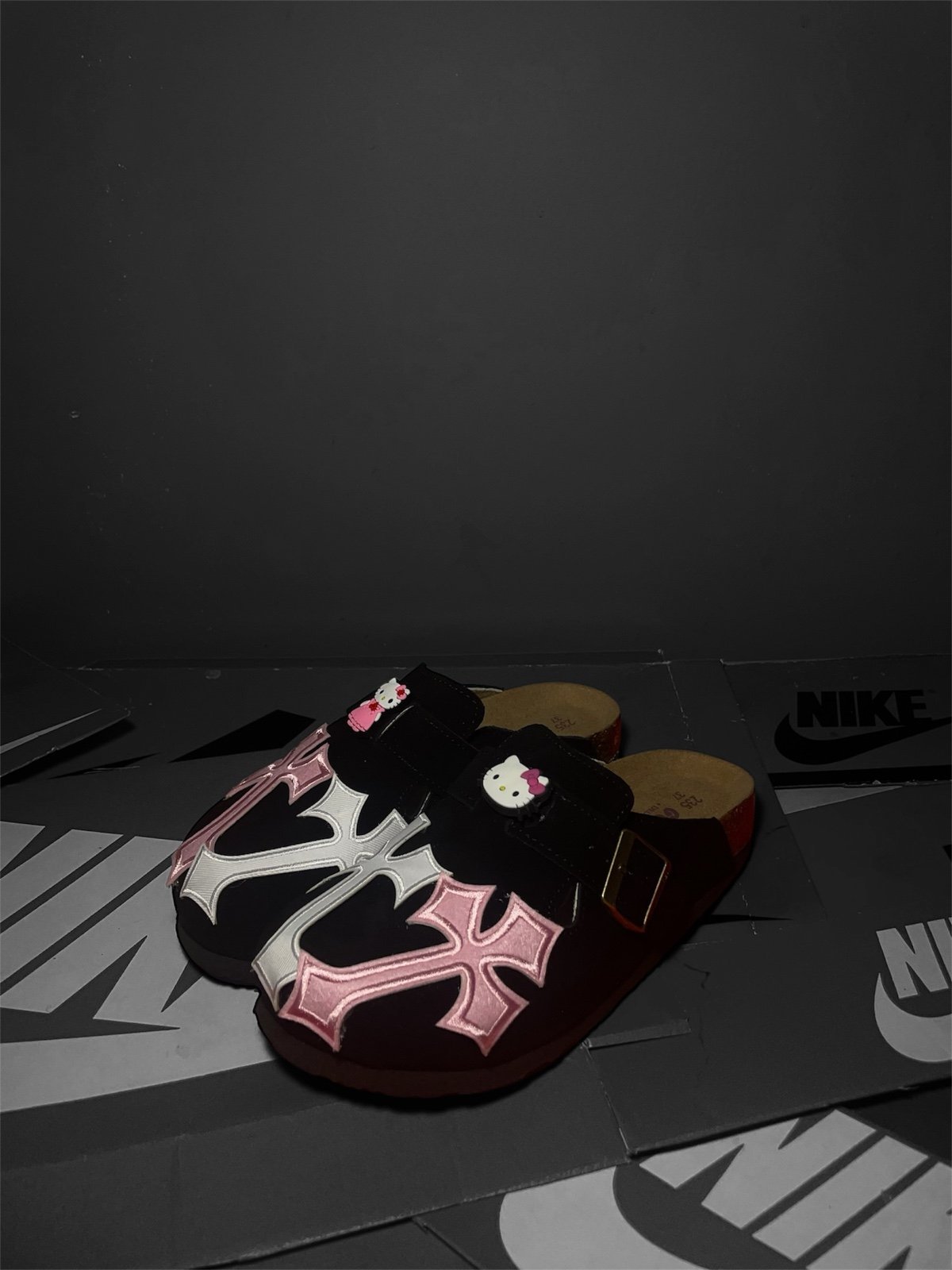 CUSTOM Luxury Cross Clogs/Hello kitty
