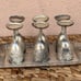 Vintage 1940's Made in Occupied Japan Metal Tray & Stem Goblet Set Ornate Dragon